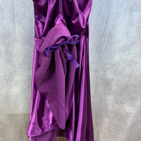 Fitted Satin Mermaid Gown with Embellished Bust, Slit Skirt, and Tie Bustle - Picture 10 of 13